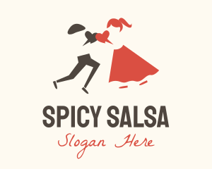 Salsa - Couple Heart Dance logo design