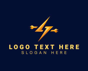 Ligtning - Lightning Electricity Plug logo design