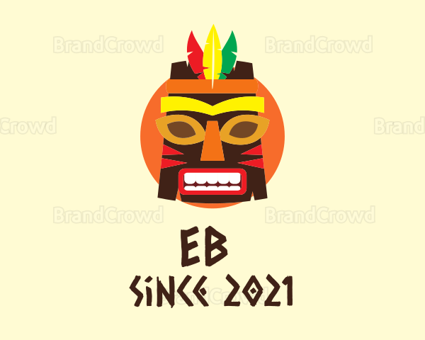 Colorful Tribal Mask Logo