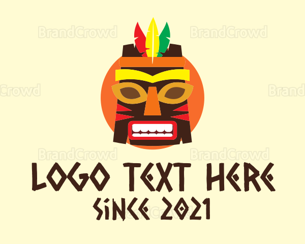 Colorful Tribal Mask Logo