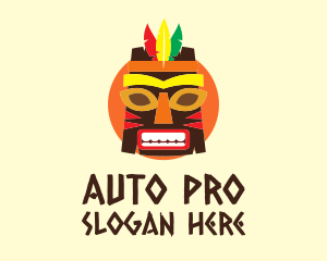 Colorful Tribal Mask  Logo