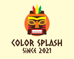 Colorful Tribal Mask  logo design