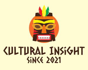 Colorful Tribal Mask  logo design