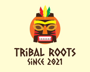 Colorful Tribal Mask  logo design