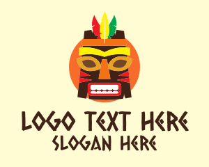 Colorful Tribal Mask  Logo