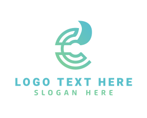 Futuristic - Leaf Technology Letter C logo design