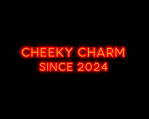 Cheeky - Red Light Neon logo design