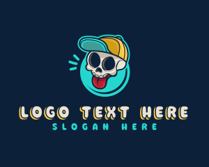 Skeleton - Cartoon Skull Skeleton logo design