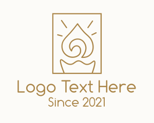 Lenten - Golden Candle Fire logo design