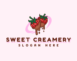 Sweet Strawberry Chocolate logo design