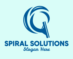 Spiral Water Squeegee logo design