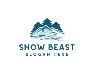 Snow Mountain Pine Tree logo design