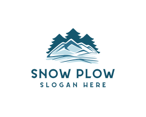 Snow Mountain Pine Tree logo design