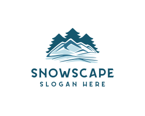 Snow - Snow Mountain Pine Tree logo design