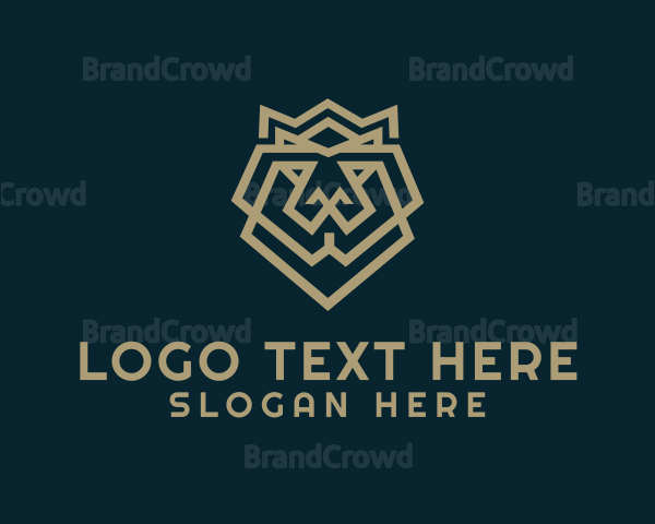 Geometric Lion Crown Logo