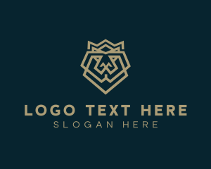 Geometric Lion Crown Logo