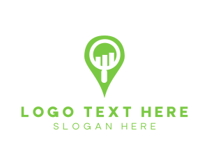 Location Pin - Bar Chart Search logo design