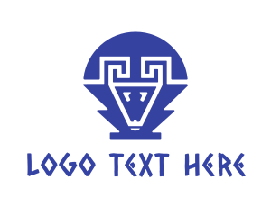 Greek God - Blue Greek Ram logo design