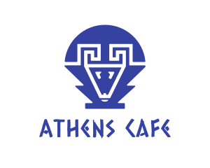 Athens - Blue Greek Ram logo design