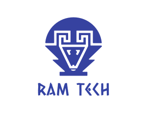 Blue Greek Ram logo design