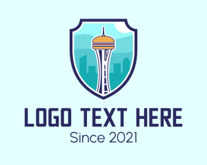 Skyline - Seattle Tower Burger logo design