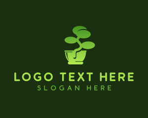 Green - Bonsai Plant Pot logo design