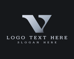 Luxury Metallic Business Letter V Logo