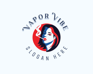 Smoking Cigarette Lady logo design