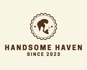 Handsome - Barber Salon Badge logo design