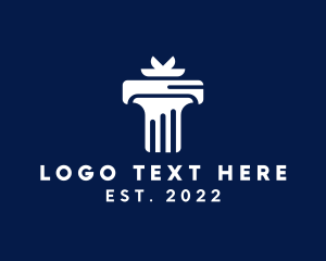 Temple - Foundation Torch Pillar logo design