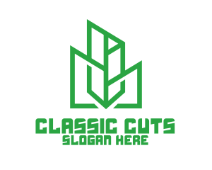 Green Sharp Geomtry logo design