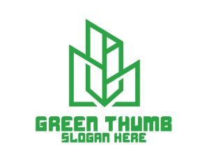 Green Sharp Geomtry logo design