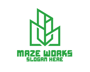 Green Sharp Geomtry logo design