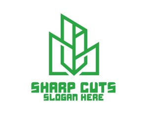 Green Sharp Geomtry logo design