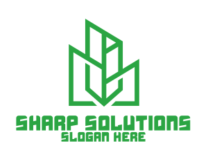Sharp - Green Sharp Geomtry logo design