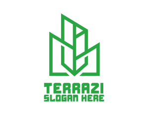 Green Sharp Geomtry logo design