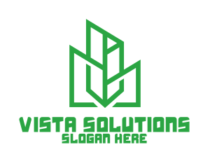 Green Sharp Geomtry logo design