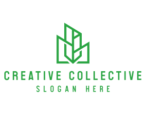 Green Sharp Geomtry logo design