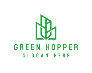 Green Sharp Geomtry logo design