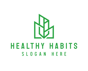 Green Sharp Geomtry logo design