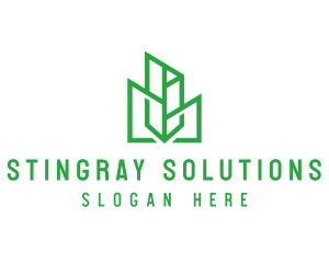 Green Sharp Geomtry logo design