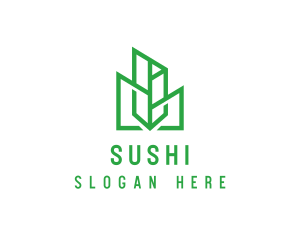 Green Sharp Geomtry logo design