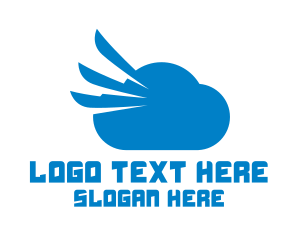 Aeronautics - Blue Cloud Wing logo design