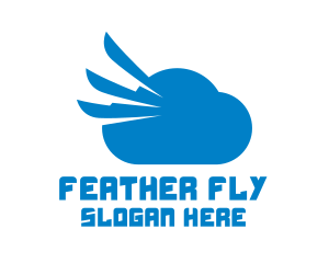 Blue Cloud Wing logo design