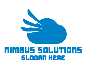 Nimbus - Blue Cloud Wing logo design