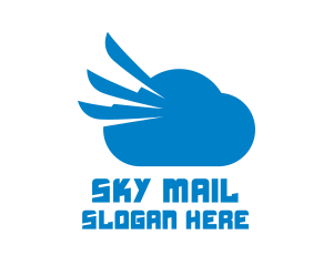 Blue Cloud Wing logo design