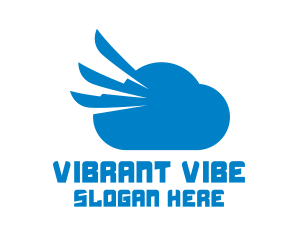 Blue Cloud Wing logo design