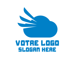 Wing - Blue Cloud Wing logo design