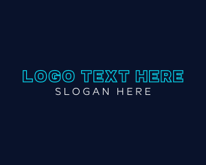 Cyberspace - Neon Tech Business logo design