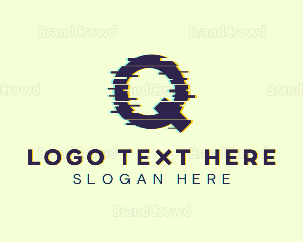 Digital Anaglyph Letter Q Logo